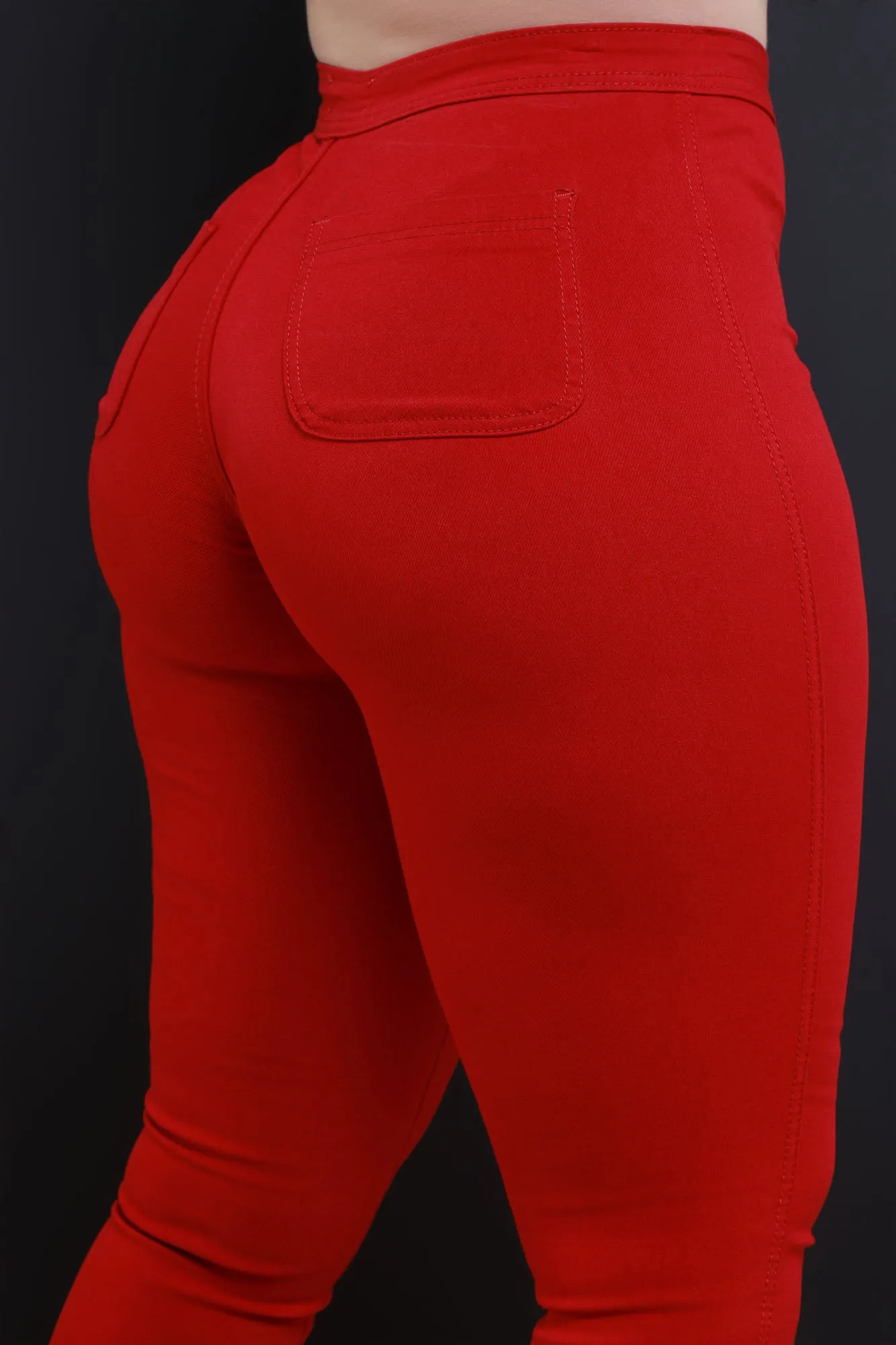 $5 Super Swank High Waist Stretchy Jeans - Burgundy