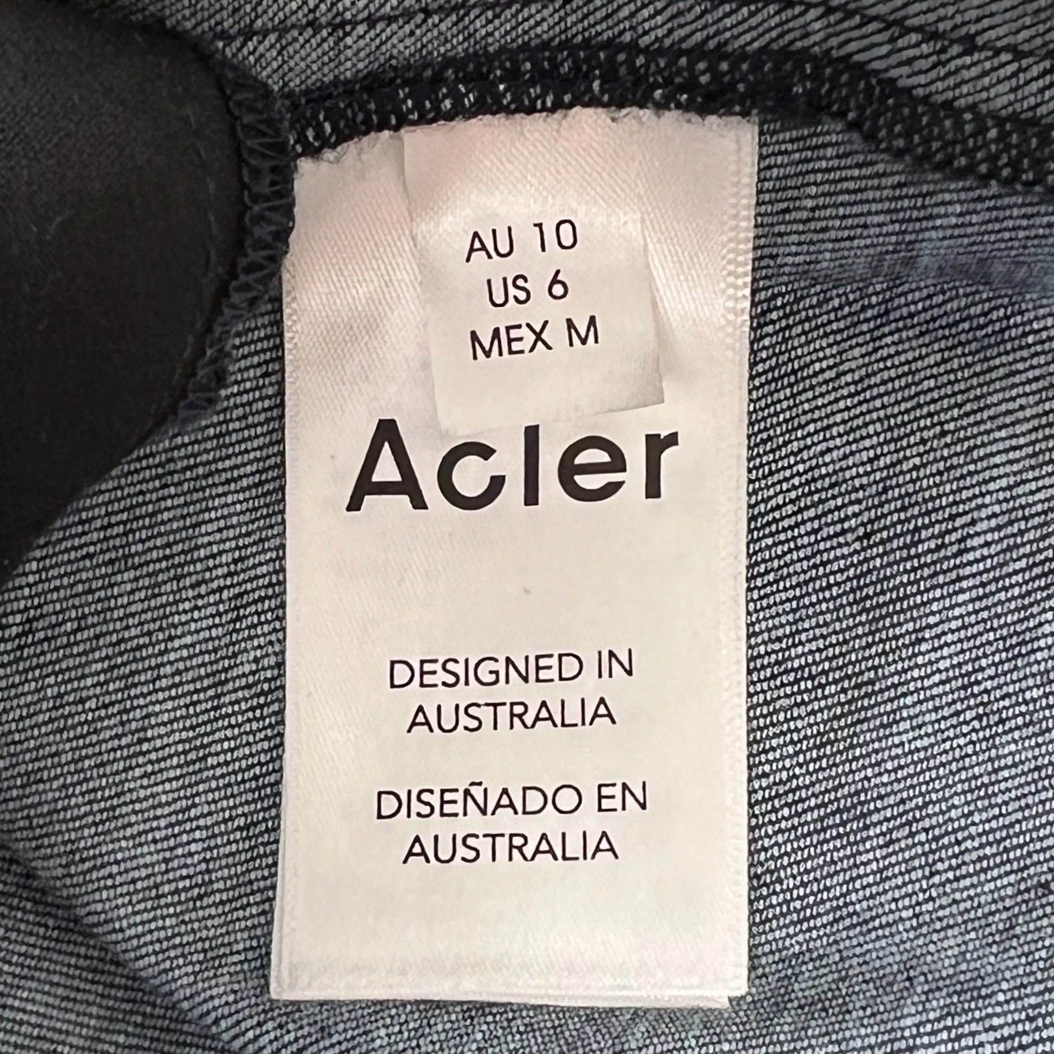 Acler Denim Blue Cotton Tenby Short Waist Tie Dress AU10