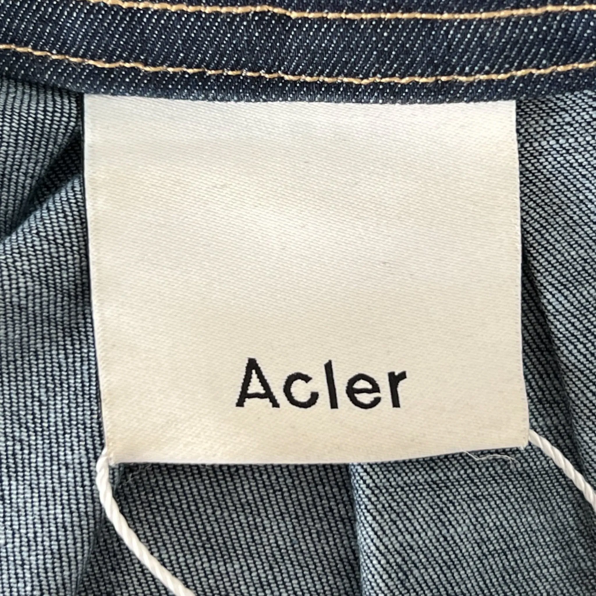 Acler Denim Blue Cotton Tenby Short Waist Tie Dress AU10