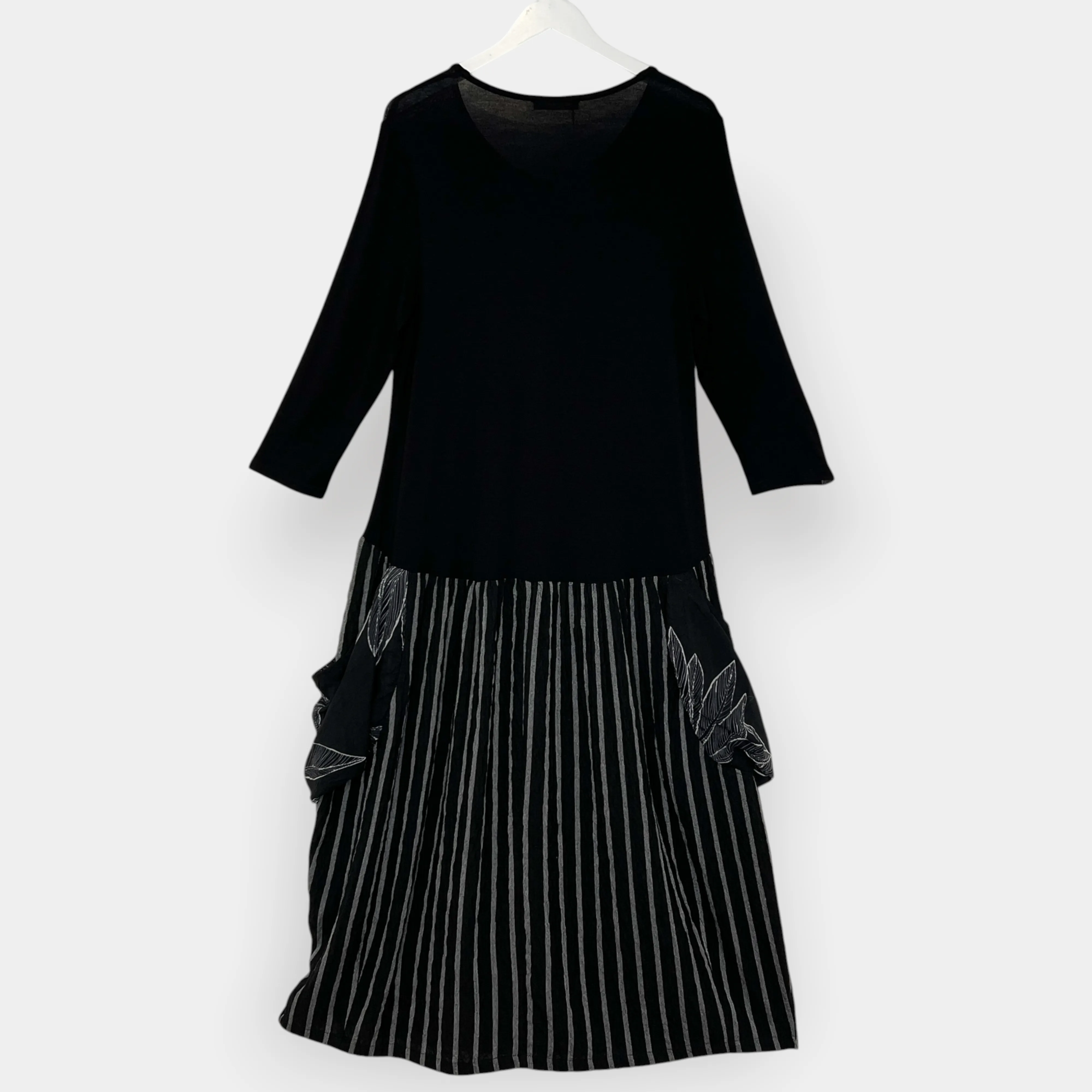 Alembika Black Jersey Pocket Swing Dress Medium 2 ~ AU12