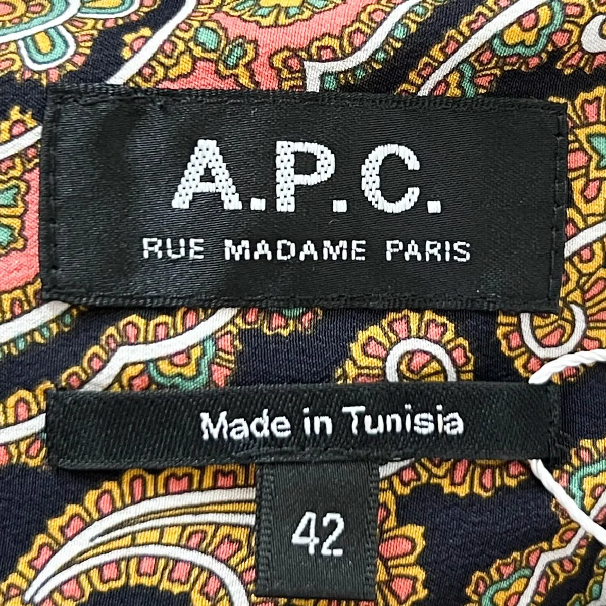 A.P.C. Pink & Green Paisley Silk Joanna Dress EU42 ~ AU12