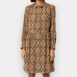 A.P.C. Pink & Green Paisley Silk Joanna Dress EU42 ~ AU12