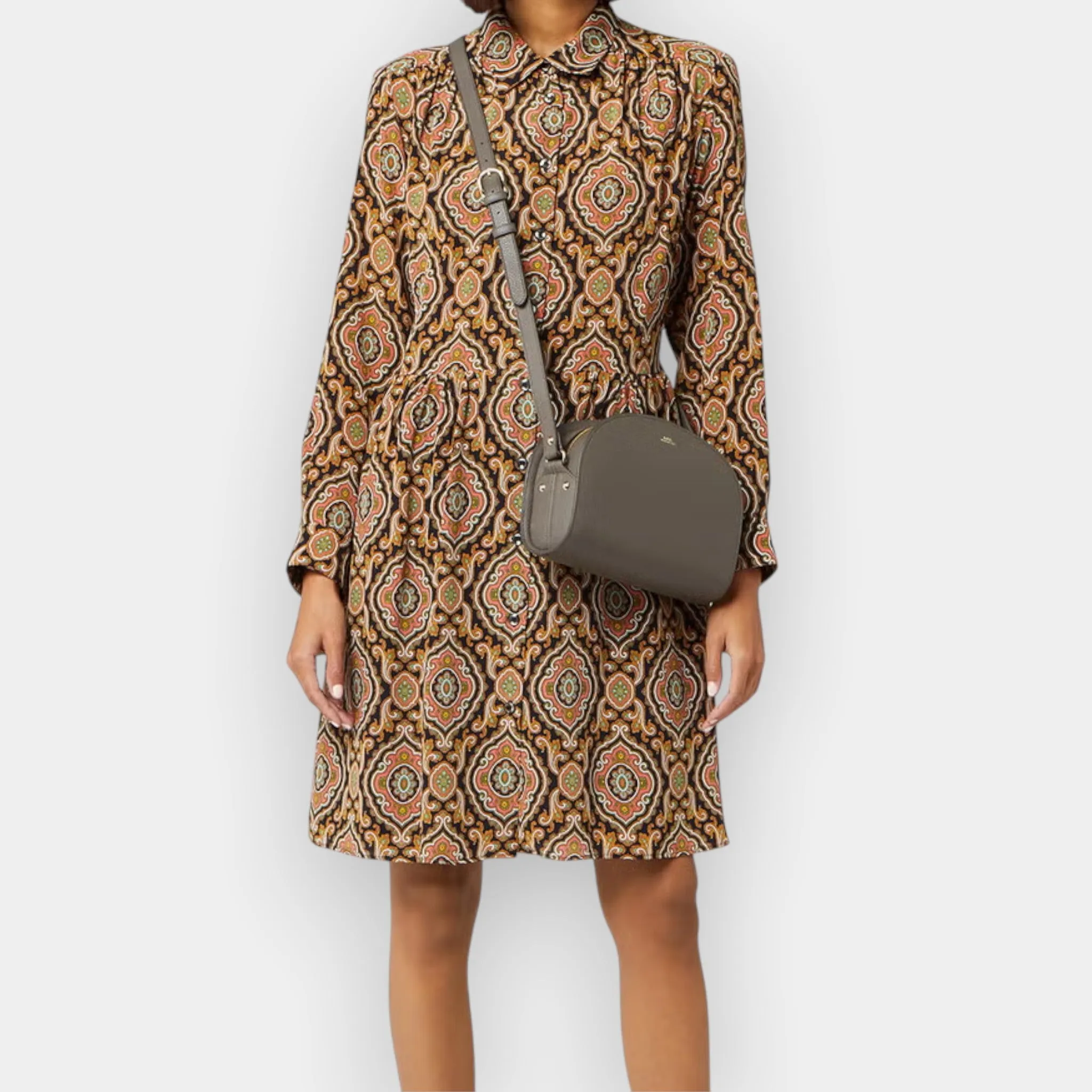A.P.C. Pink & Green Paisley Silk Joanna Dress EU42 ~ AU12