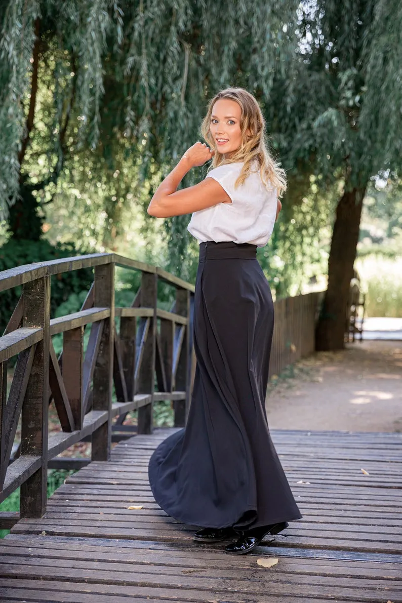 Black High Waisted Maxi Skirt