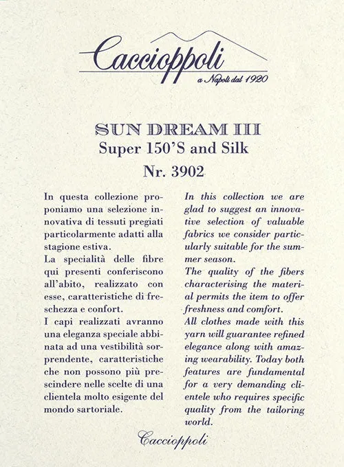Caccioppoli Sun Dream Dark Navy Blue Wool Silk Jacket
