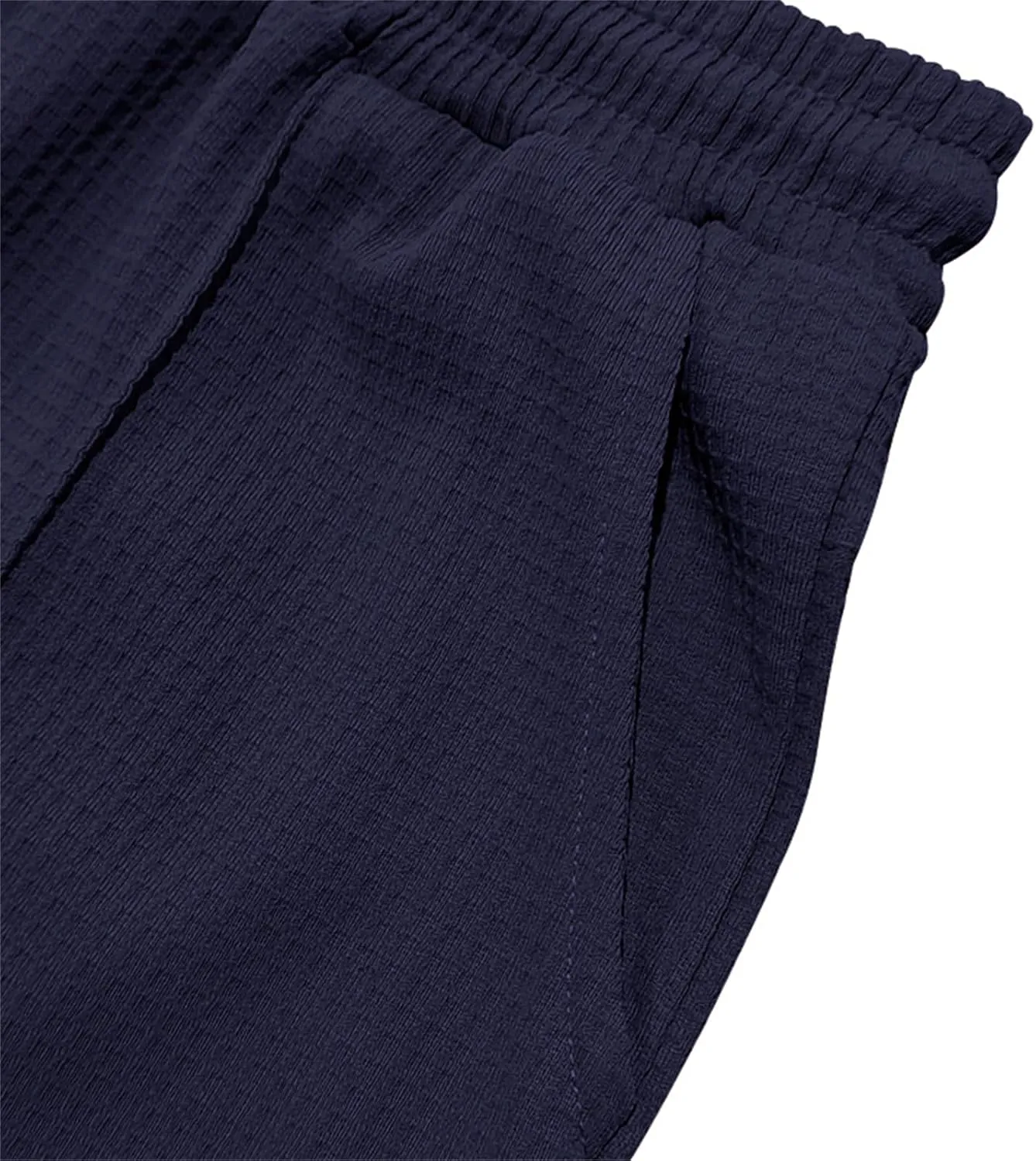 Casual Pants for Men Waffle Knit Yoga Pants Soft Lightweight Sweatpants Golf Work Business Slacks Summer Beach Trousers