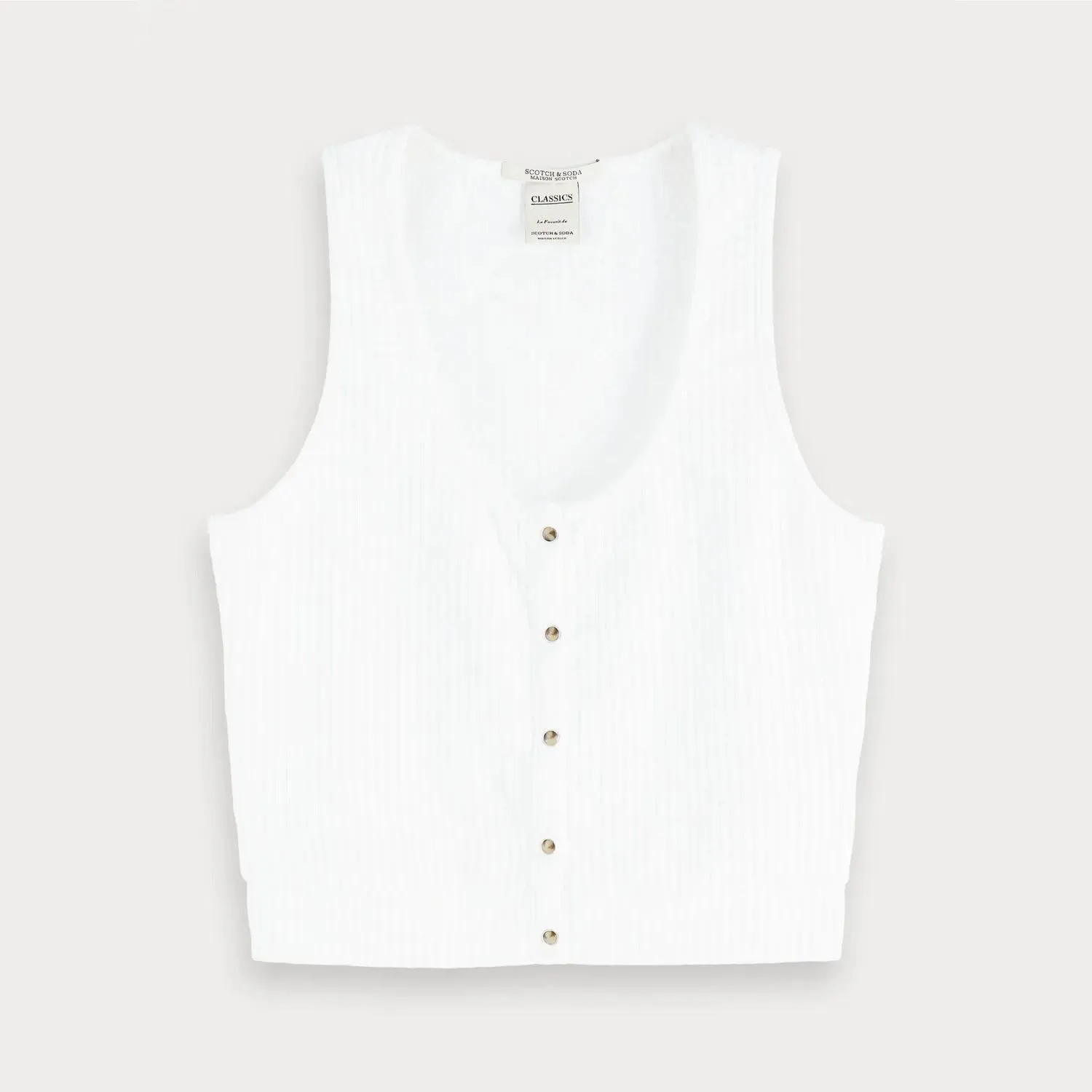 Cropped Seersucker Tank Top
