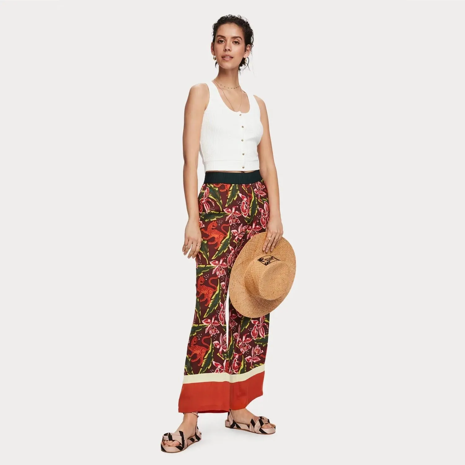 Cropped Seersucker Tank Top