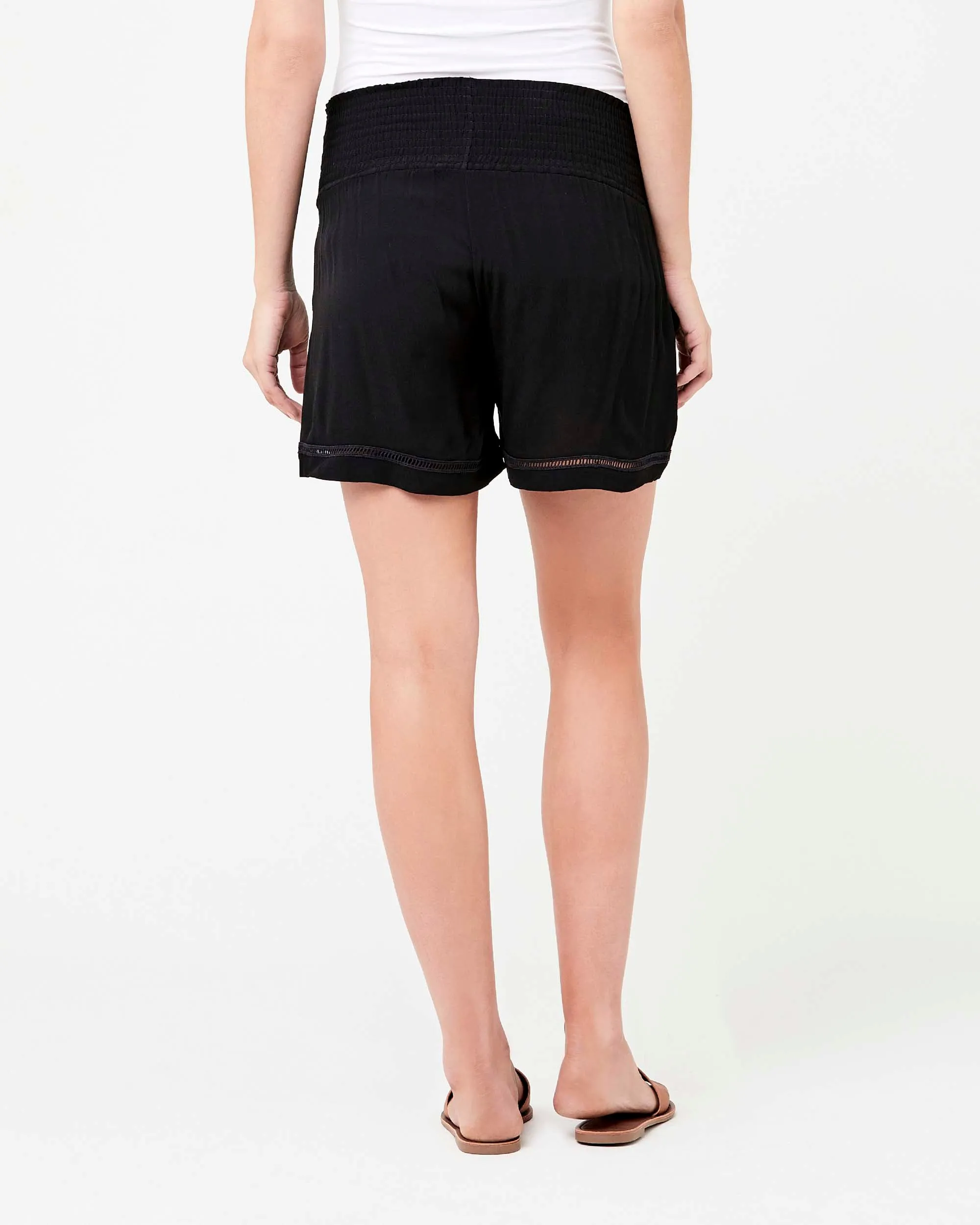 'Cut It Out' Maternity Shorts - Black