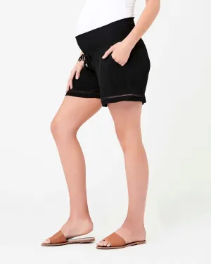 'Cut It Out' Maternity Shorts - Black