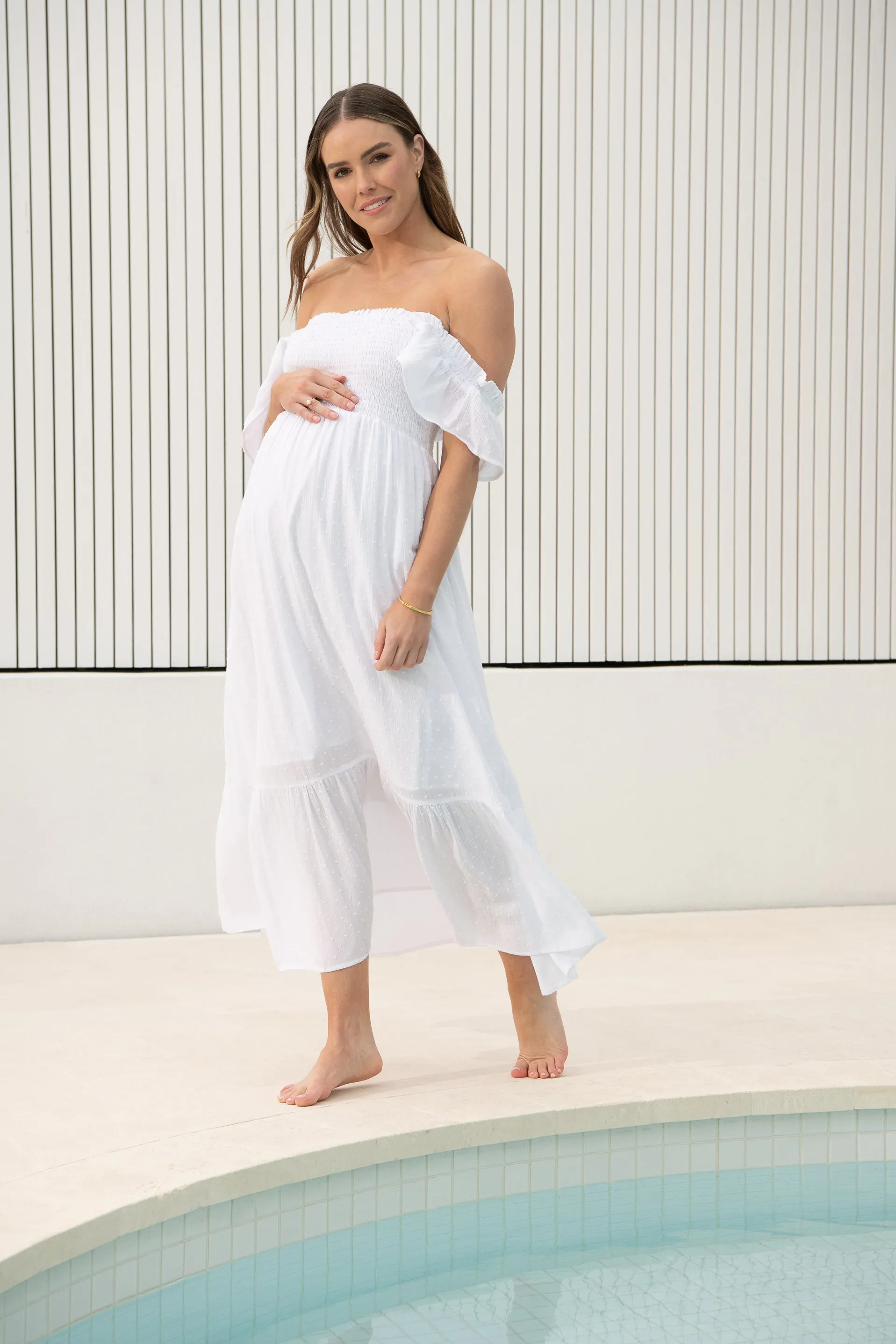 Hail Spot Dress White