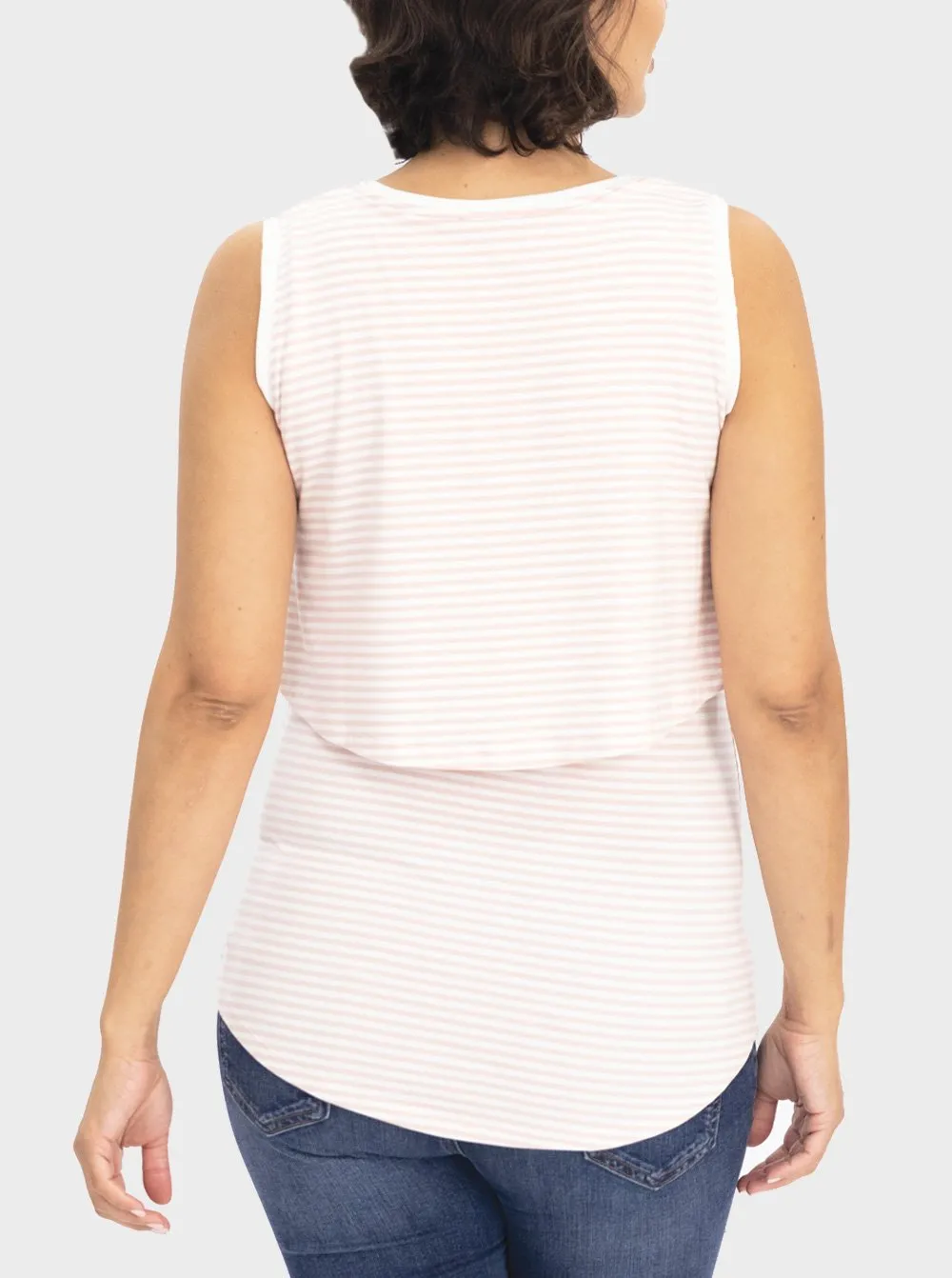 Maternity & Nursing Tank -  Pink Stripes