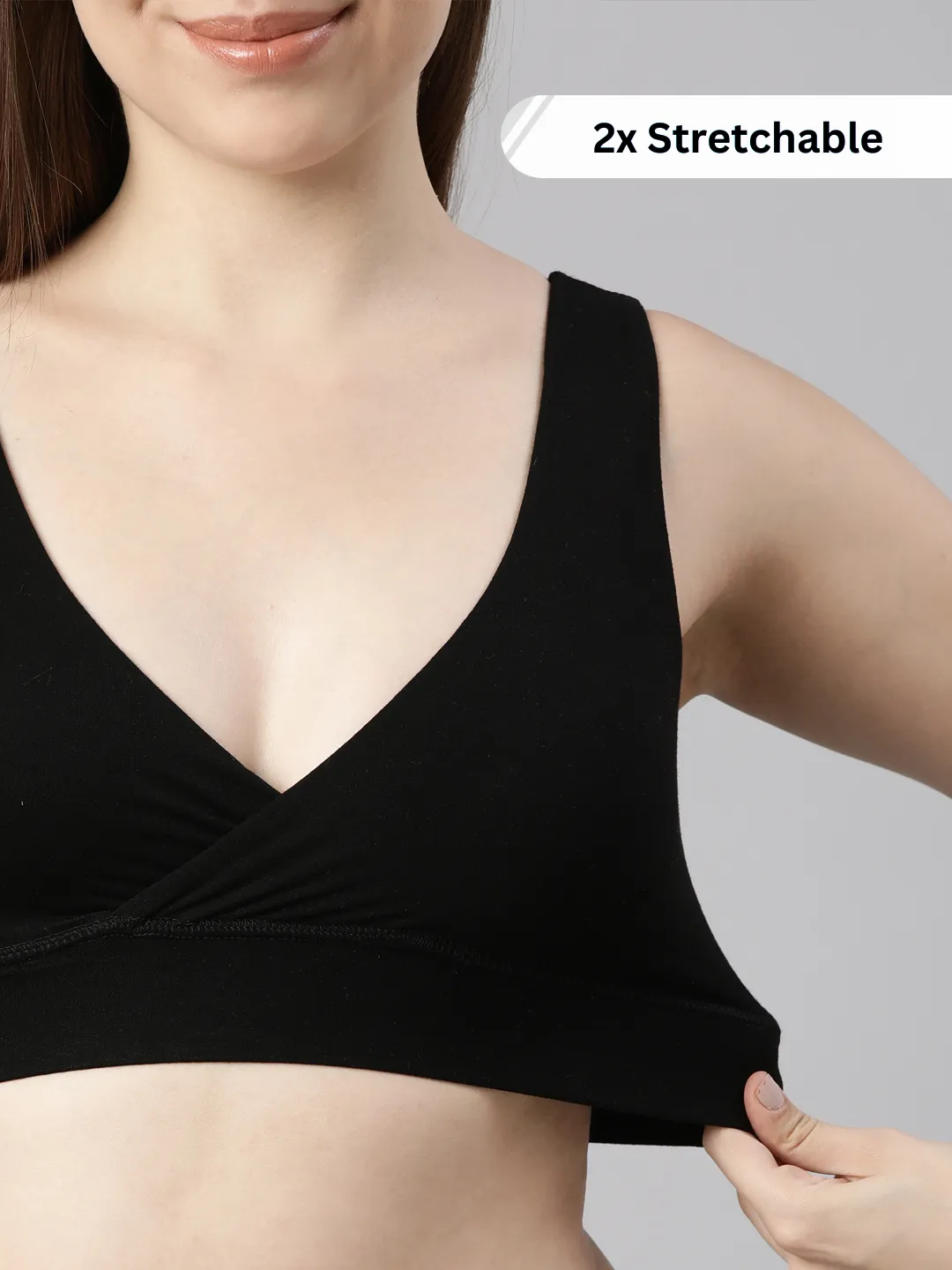 Maternity Lounge Bamboo Bra  (removable cups) Black
