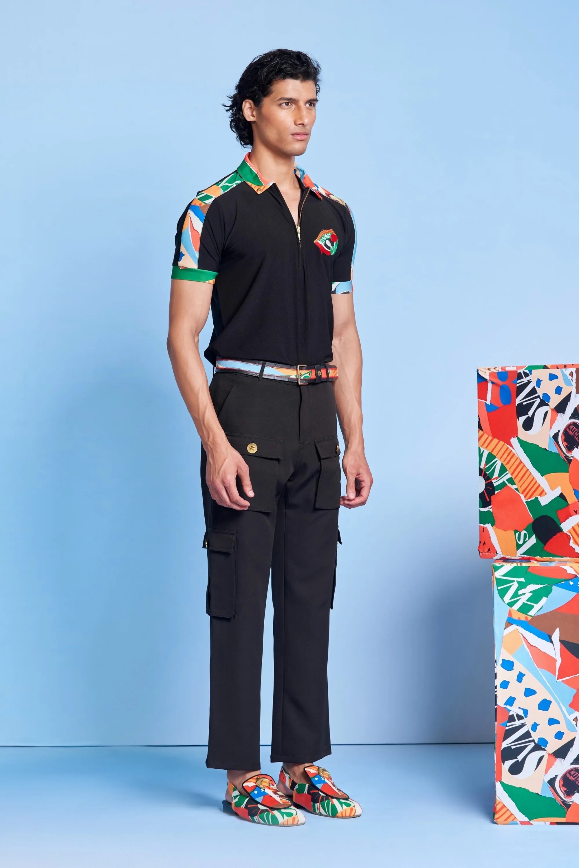 Noir and Lgrmash Zipper Polo with SVNH Patch