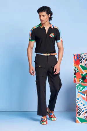 Noir and Lgrmash Zipper Polo with SVNH Patch