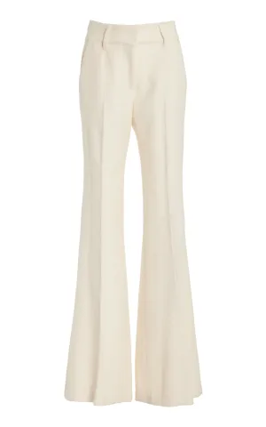 Rhein Pant in Ivory Silk Virgin Wool Slub