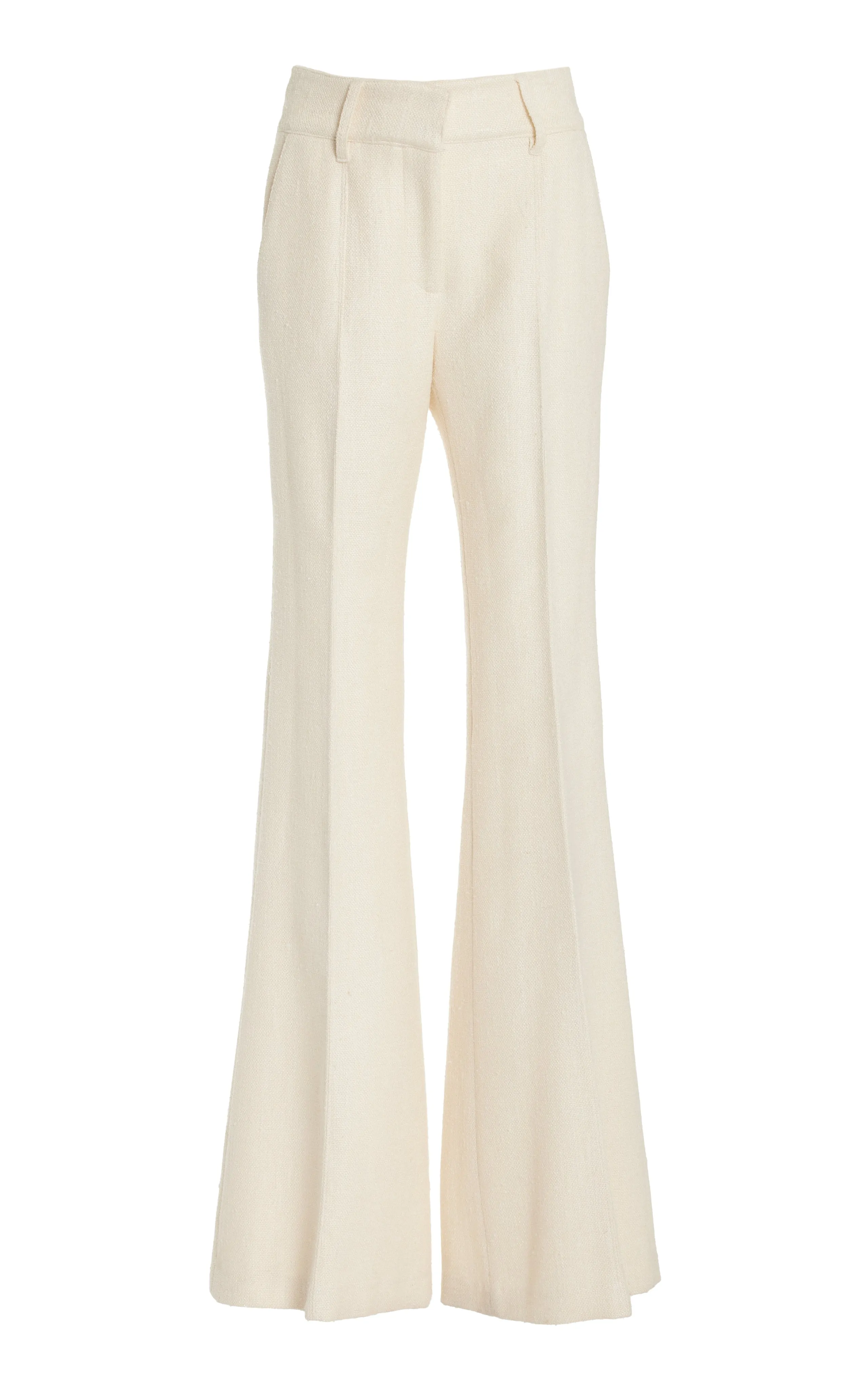 Rhein Pant in Ivory Silk Virgin Wool Slub