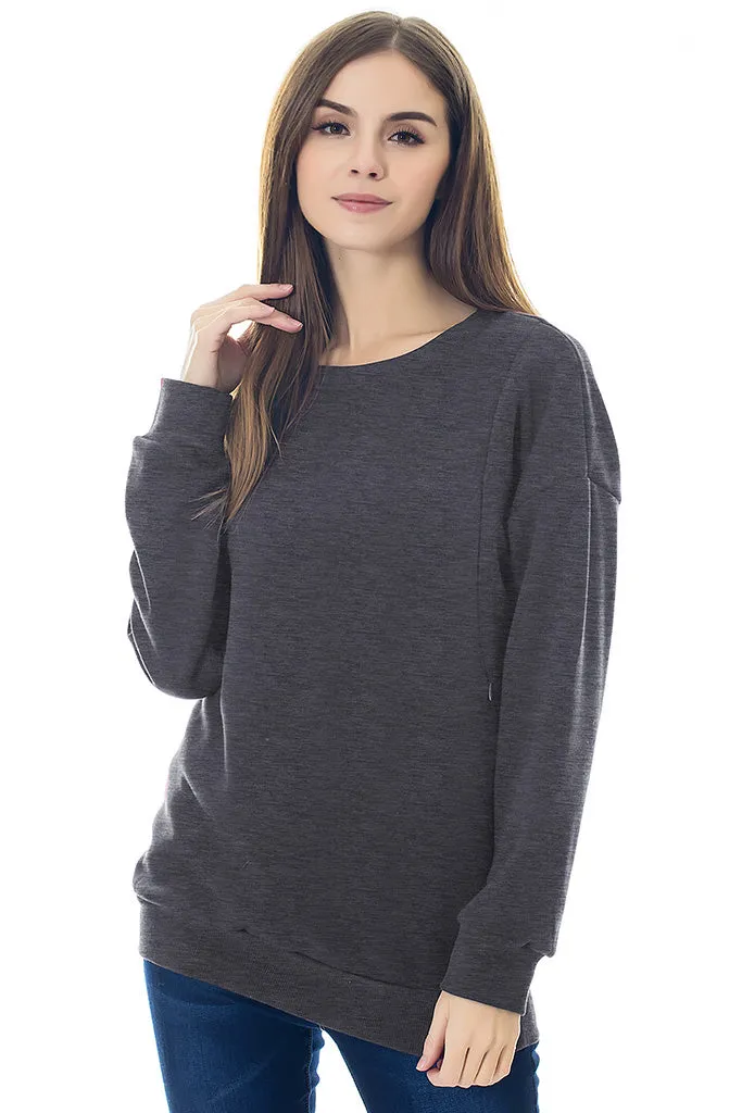 Smallshow Fleece Maternity Nursing Sweatshirt