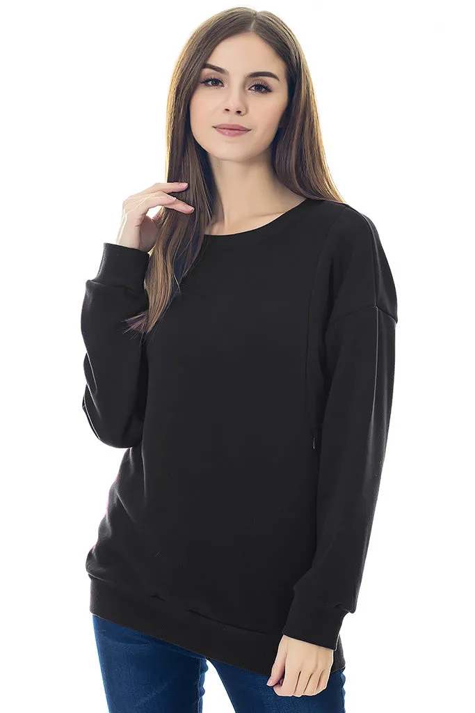 Smallshow Fleece Maternity Nursing Sweatshirt