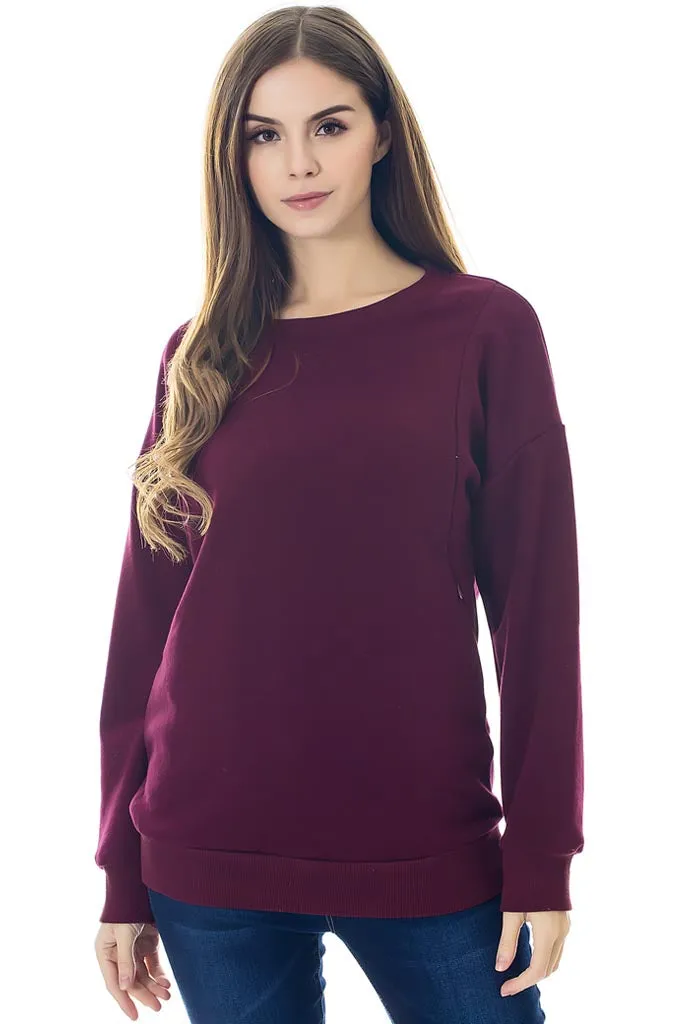 Smallshow Fleece Maternity Nursing Sweatshirt