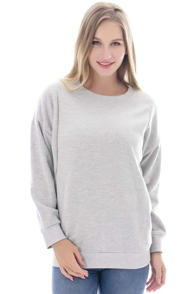Smallshow Fleece Maternity Nursing Sweatshirt