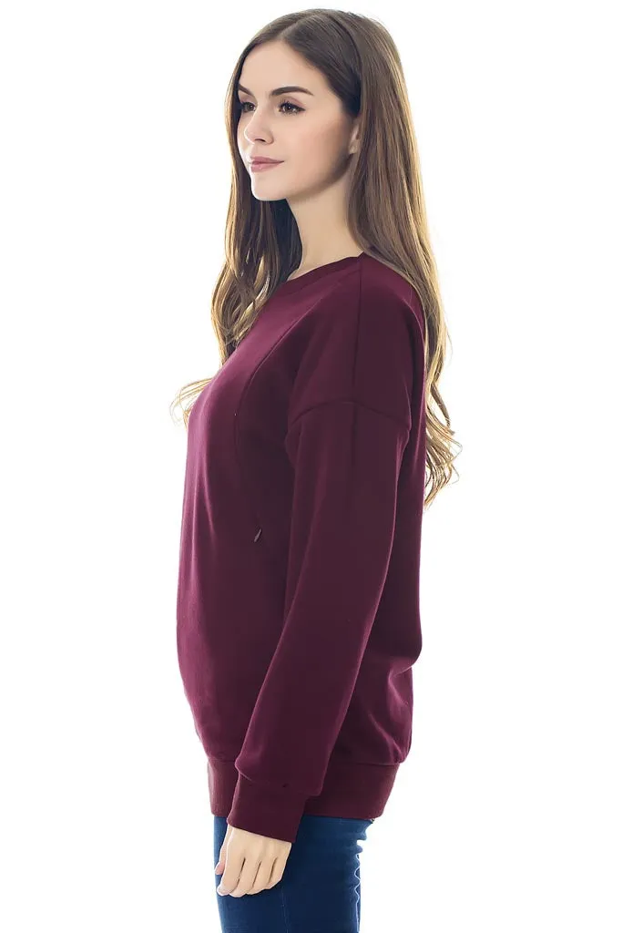 Smallshow Fleece Maternity Nursing Sweatshirt