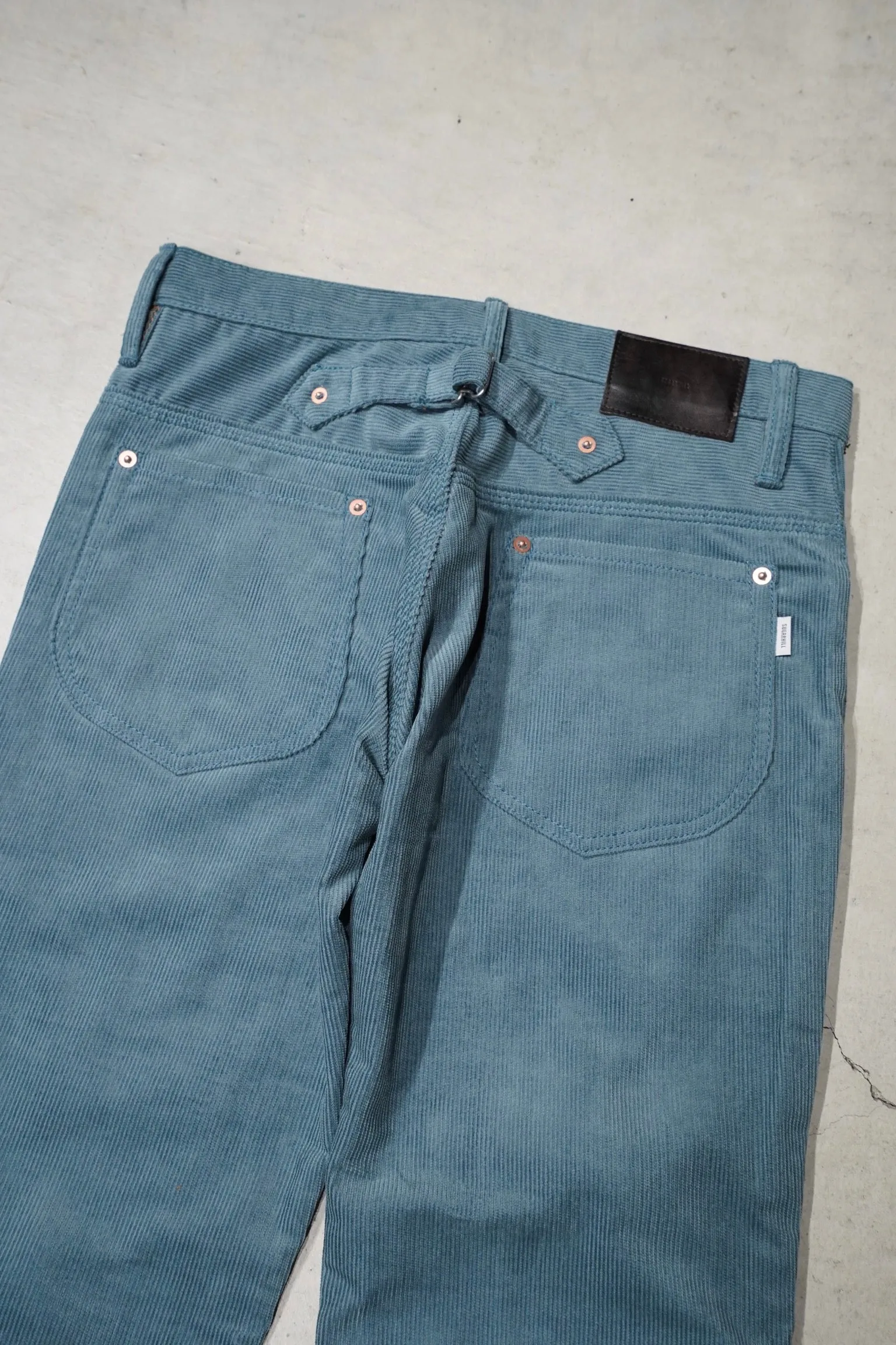 SUGARHILL CORDUROY BELL BOTTOM DEMIN PANTS (BLUE)