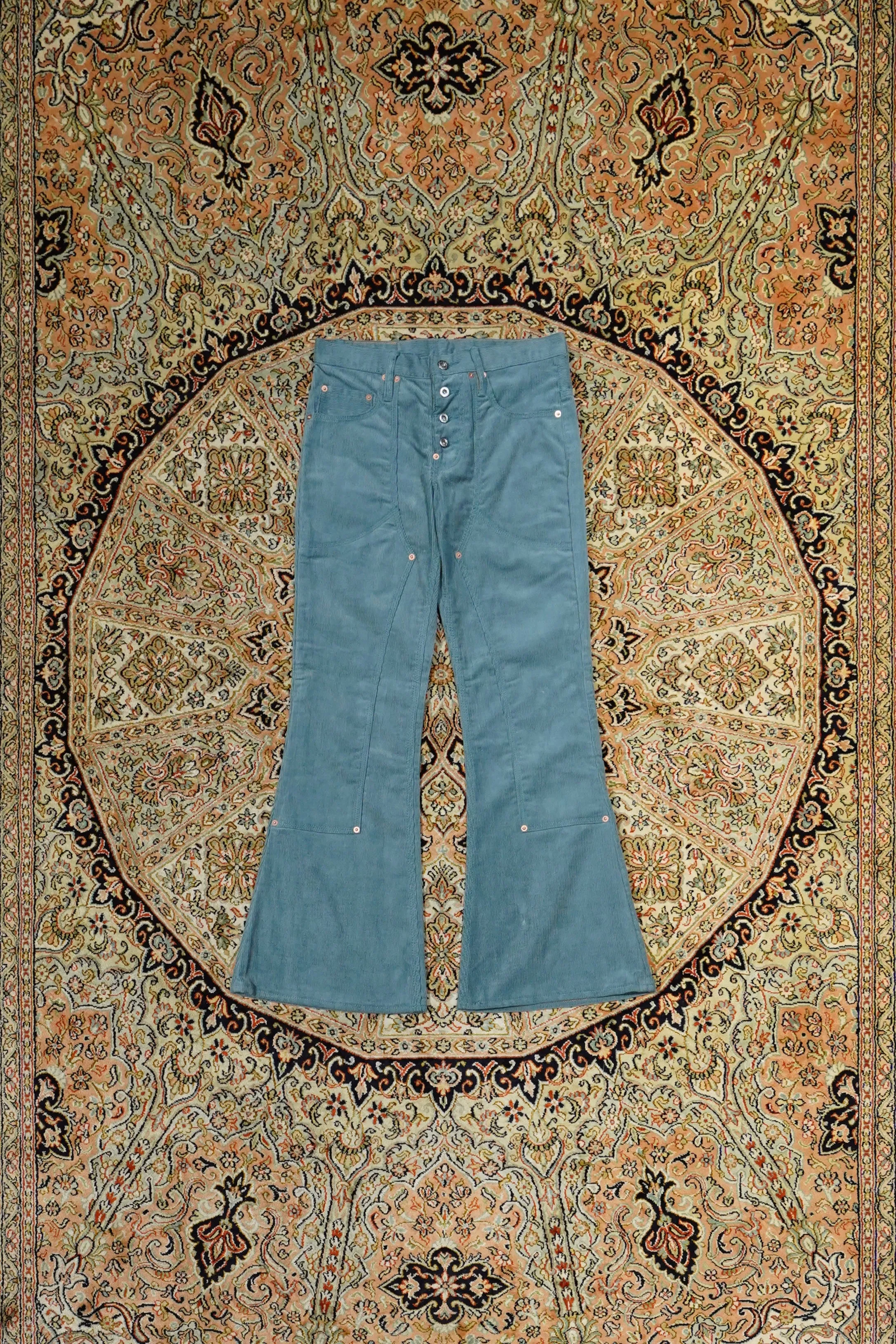 SUGARHILL CORDUROY BELL BOTTOM DEMIN PANTS (BLUE)