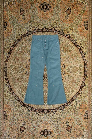 SUGARHILL CORDUROY BELL BOTTOM DEMIN PANTS (BLUE)