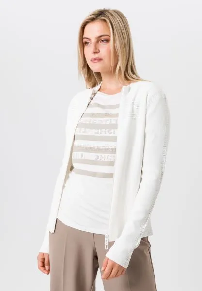 Tuzzi White Knitted Cardigan With Zipper