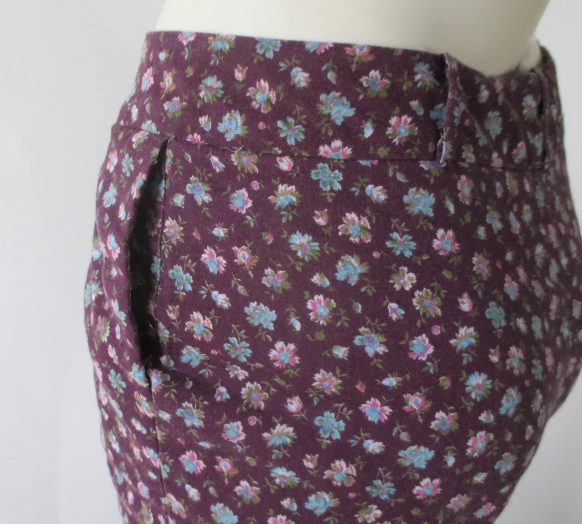 Vintage 70's Calico Cotton Bell Bottom Pants S