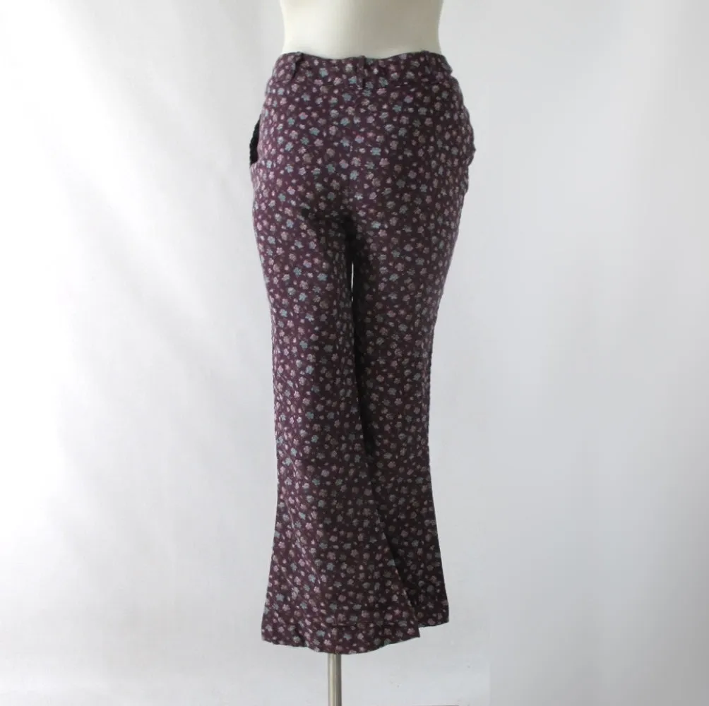 Vintage 70's Calico Cotton Bell Bottom Pants S