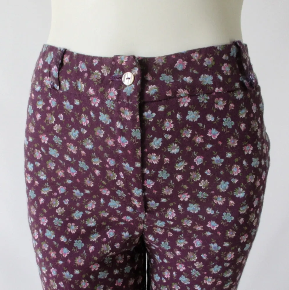 Vintage 70's Calico Cotton Bell Bottom Pants S