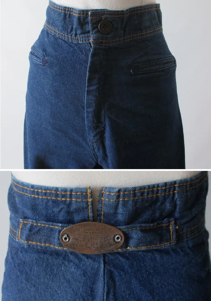 Vintage 70's Wide Leg Levi Levis High Waist Indigo Jeans Pants S