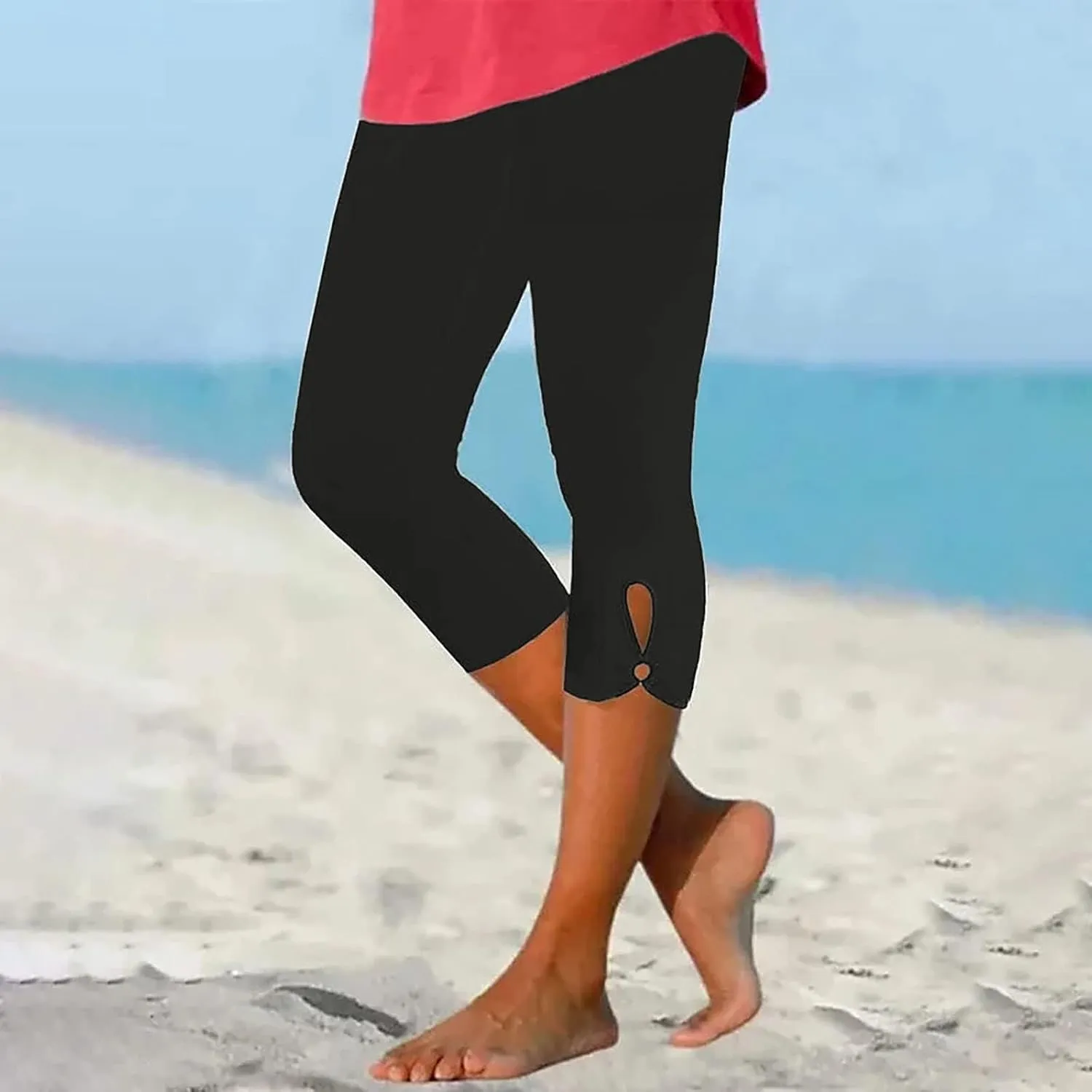 Womens Capris for Summer Dressy Cropped High Waist Yoga Pants Comfy Stretchy Leggings Workout Casual 2025 Trousers