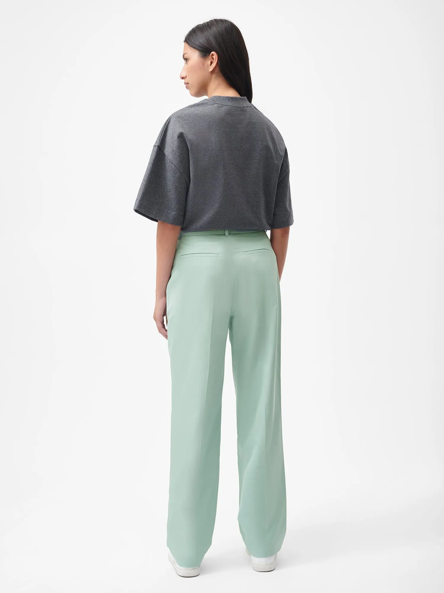 Women's Organic Cotton Tailored TrousersEucalyptus Blue