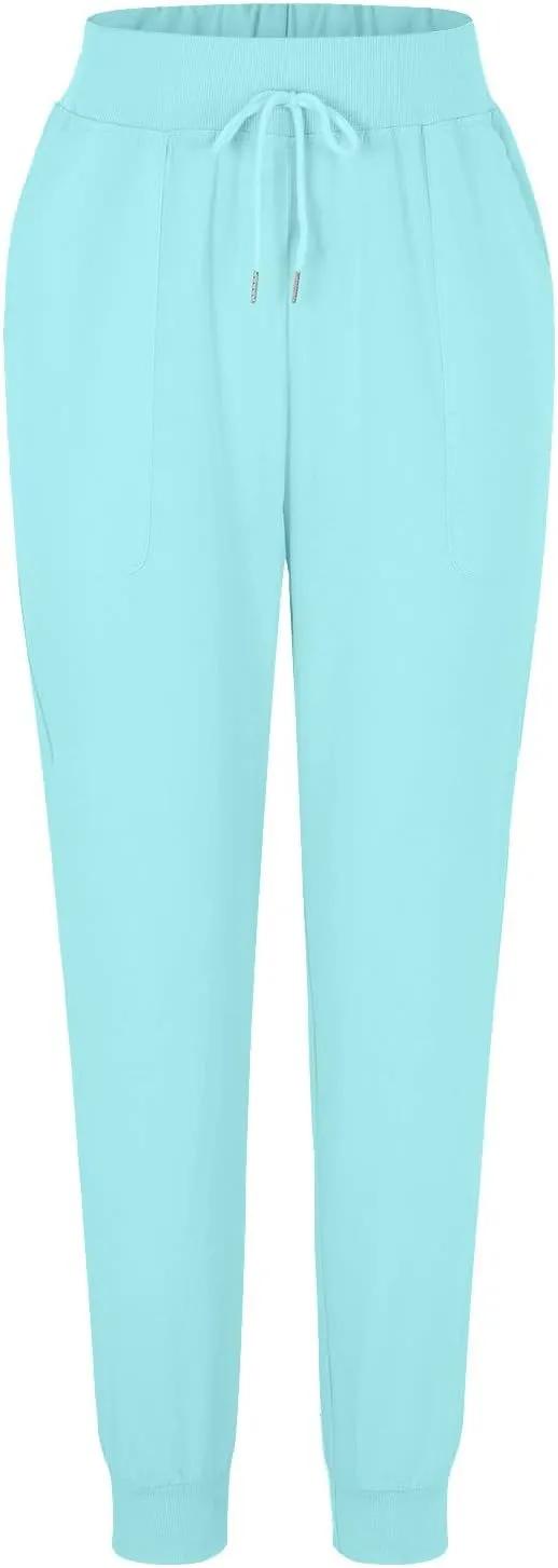 Womens Tapered Pants, Casual Linen Pants Women Drawstring Back Elastic Waist Pants Business Casual Pants Teacher Trousers